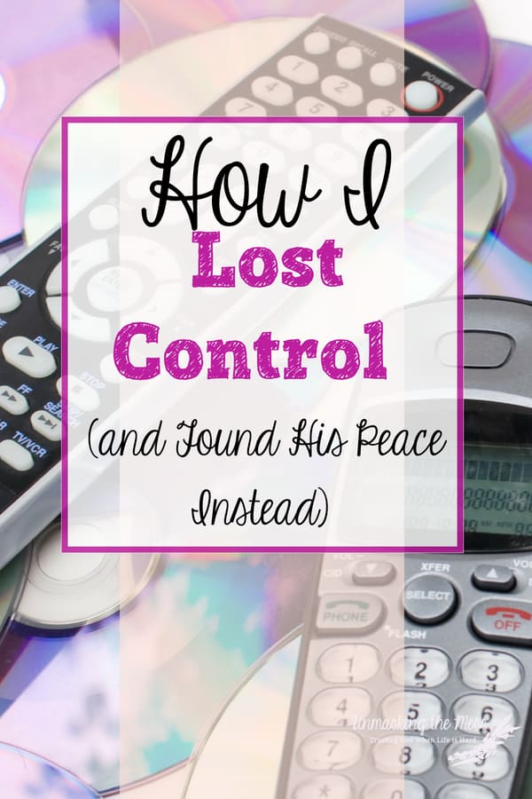How I Lost Control. We need to remember that God holds the control in our lives. I lost control and replaced it with surrender to God's will. Why fight His control? Rest in it! I lost control and replaced it with peace from God. #issues #letgoofcontrol #anxiety #God #faith