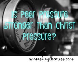 Is Peer Pressure Stronger than Christ Pressure?How to live by a Christian faith where peer pressure is strong? What is God's perspective and wisdom for finances?