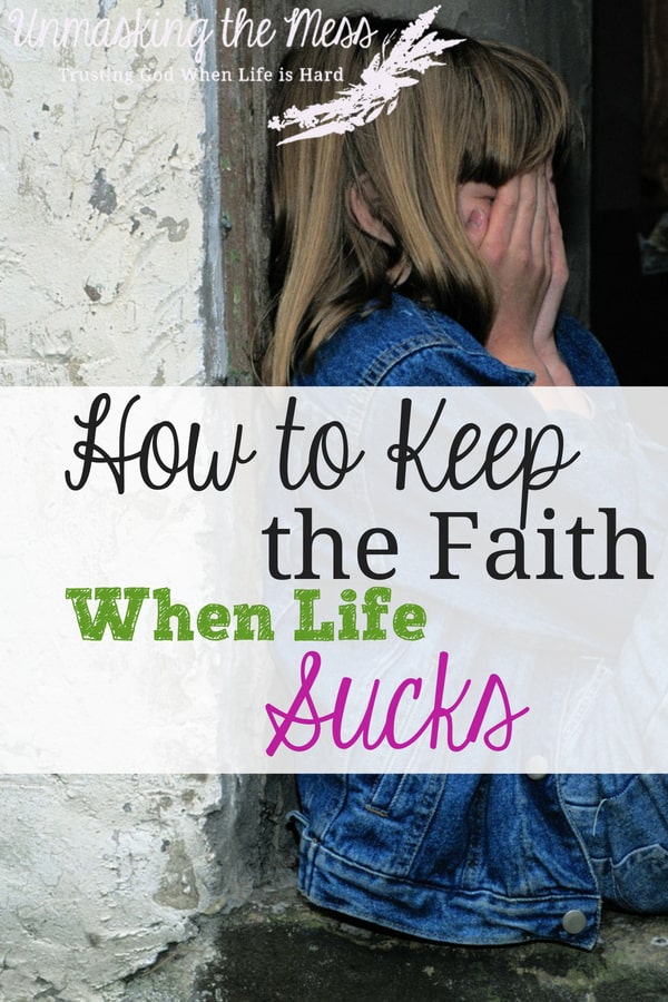 How to Keep the Faith When Life Sucks? How do you encourage a friend when life sucks? When life is tough, sometimes telling a friend how to walk by faith when life sucks doesn't work well. #quotes #notbysight #Christianwomen #verse #Iwill