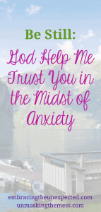 Calm my Anxious Heart- Why Trust is the Key with God. To "be still" doesn't mean sitting still but rather stop trying to control and figure everything out. God has us and we need to trust our lives to Him.#anxiety #bestill #trust #godsgirl