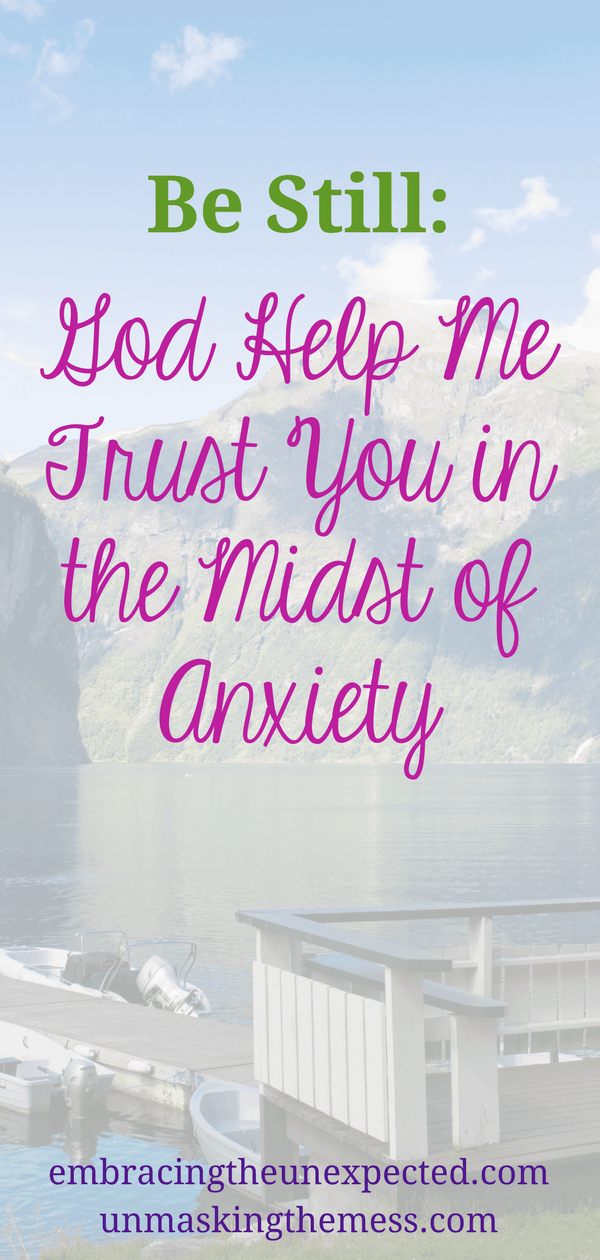 Calm my Anxious Heart- Why Trust is the Key with God. To "be still" doesn't mean sitting still but rather stop trying to control and figure everything out. God has us and we need to trust our lives to Him.#anxiety #bestill #trust #godsgirl