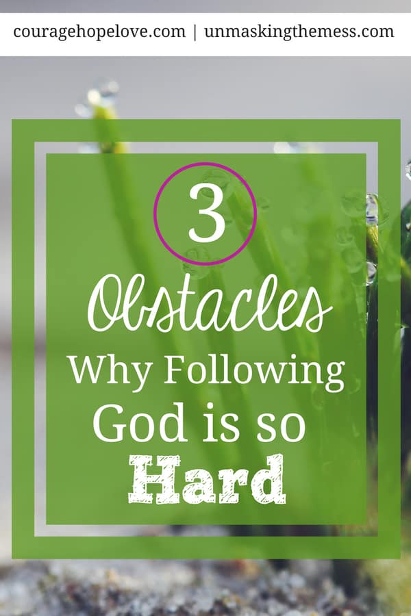 3 Obstacles Why Following God is Hard. Have you been led to your calling and now are wondering why following God is so hard? Here are three obstacles that can make it harder. Don't give up! #God'scall #truths #faith #spiritualinspiration #obstacles